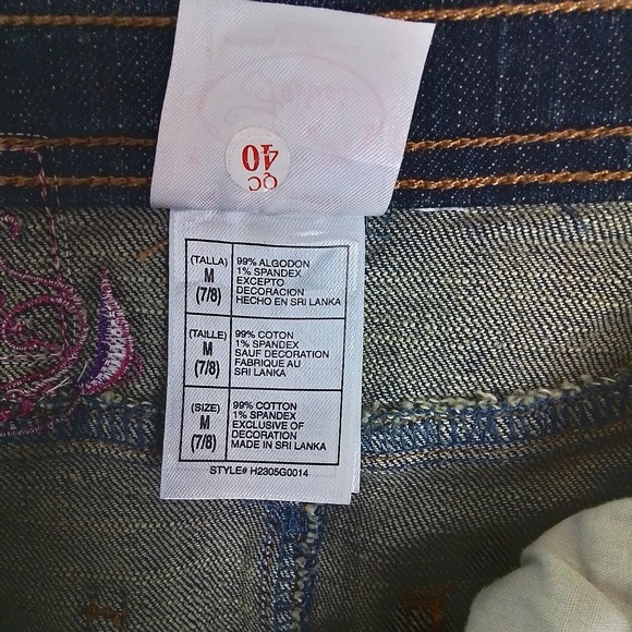 Disney Store Denim Mini Skirt Size Medium in Dark Wash w/ Patches &‎ Embroidery - Picture 11 of 13